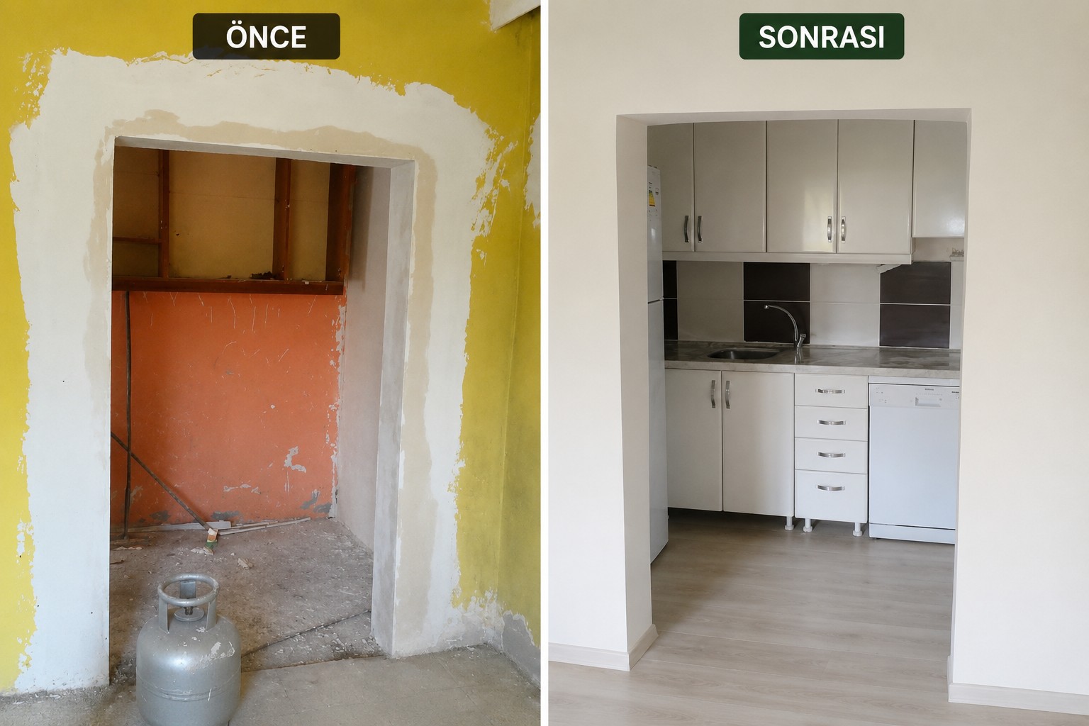 Mutfak önce ve sonra